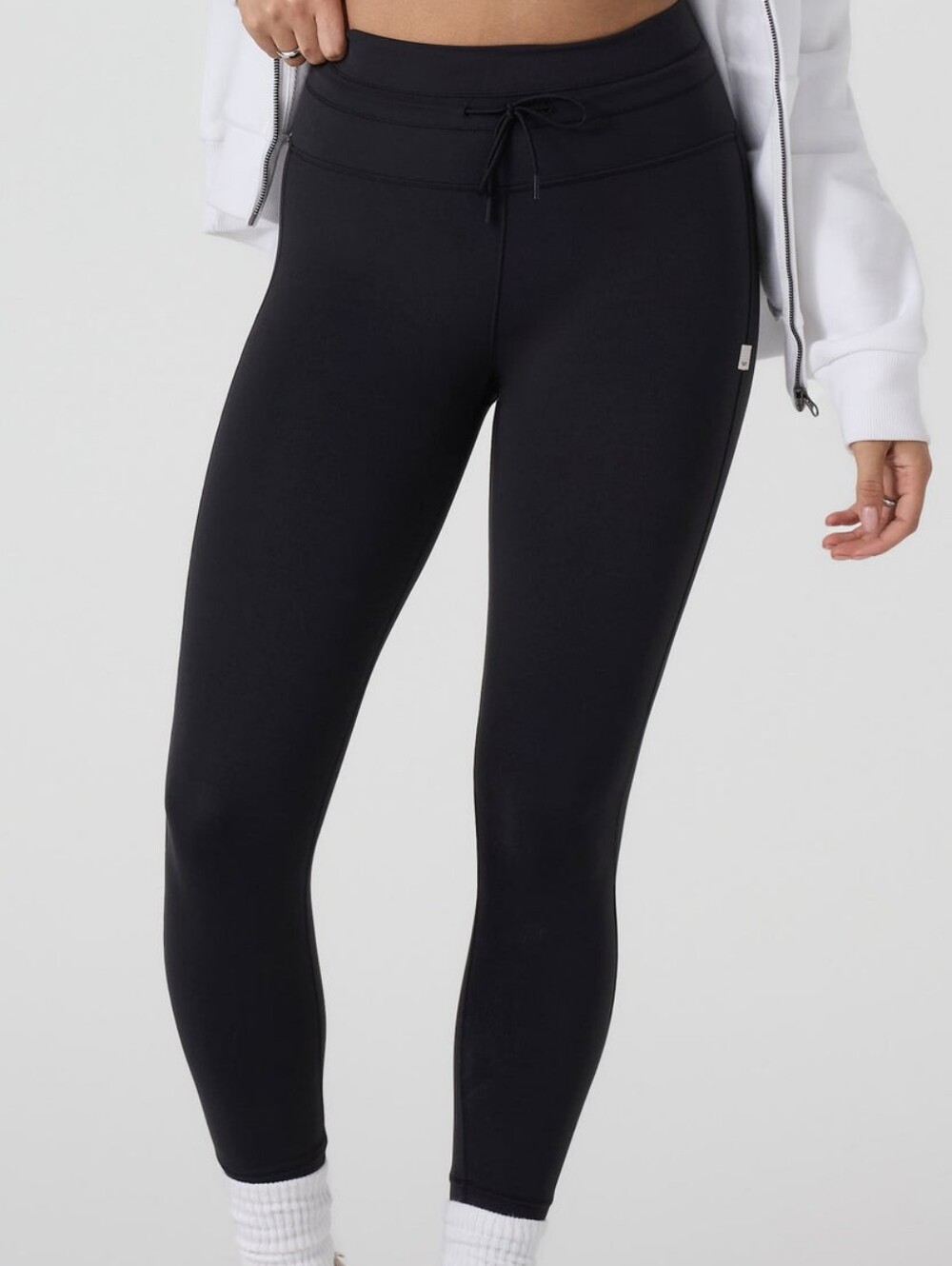Vouri Black High-Rise Drawstring Active Leggings Small